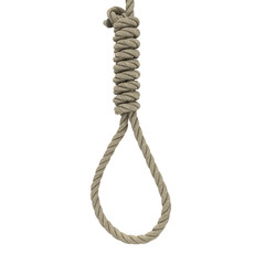 rope loop on the neck on an isolated white background. 3d illustration