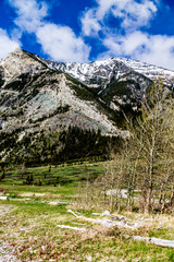 Blue skies and excellent views once the clouds break, Waterton Lakes National Park, Alberta, Canada