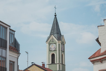 Beautiful scenery of the small town of Cham, Bavaria, Germany