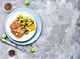 Meat steak with vegetables