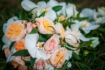 bouquet of colorful roses