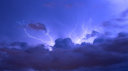 Lightning on the Ligurian Sea, Tigullio gulf - Chiavari, Lavagna and Sestri Levante