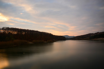 sunset over lake