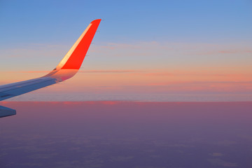 Beautiful sky as twilight times. Pink sky above the clouds