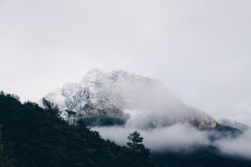 Snow Mountain Landscape in France Pyrenees