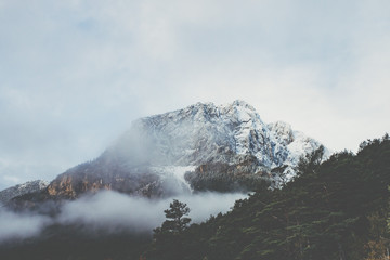 Snow Mountain Landscape in France Pyrenees
