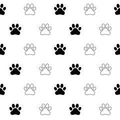 Fototapeta premium Dog Paw Cat Paw kitten vector Seamless
