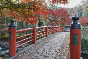 秋の楓橋(修善寺温泉)