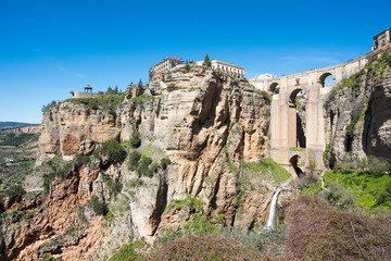 The famous bridge crossing in Ronda, Spain