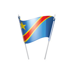 Democratic Republic of the Congo flag, vector illustration on a white background