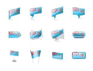 Fiji flag, vector illustration on a white background