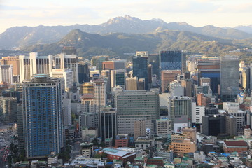 Obraz premium The Skyline of Seoul, Capital of South Korea