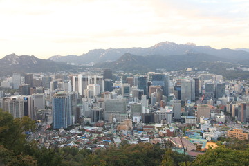 Obraz premium The Skyline of Seoul, Capital of South Korea