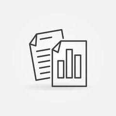 Business reports outline vector icon or symbol