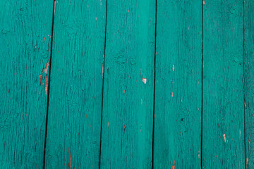Fototapeta premium Old wooden background, green color. Texture and background.