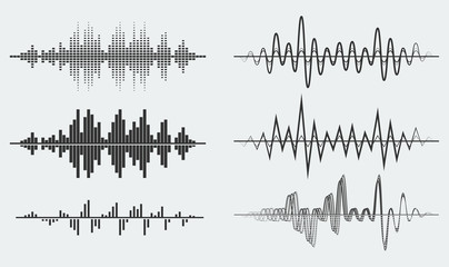 Vector sound waves - obrazy, fototapety, plakaty