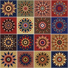 quilt patchwork background with mandala ethnic style