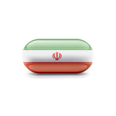 Iran flag, vector illustration on a white background