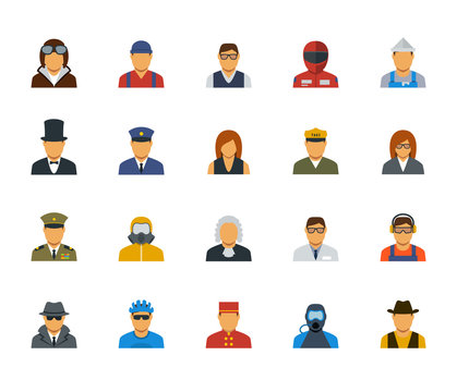 People professions and occupations icon set in flat design #3