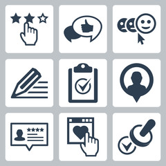 Vector customer testimonials icon set