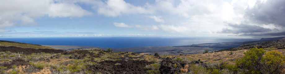 Riesiges Panorama mit Vulkanlandschaft auf Big Island in Hawaii, USA