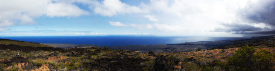 Riesiges Panorama mit Vulkanlandschaft auf Big Island in Hawaii, USA