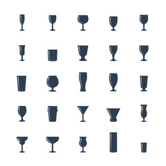 Bar glasses vector icon set