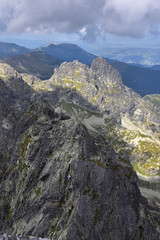 Orla Perć, Kozi Wierch widok na Kasprowy Wierch, Giewont i Świnicę