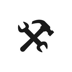 Wrench and hammer tools graphic design template vector illustration