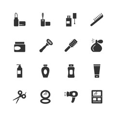 Cosmetics and beauty vector icon set