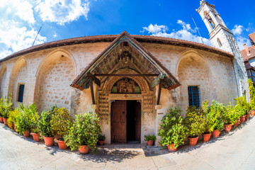 Naklejka premium View of Chrysoroyiatissa Monastery. Paphos district, Cyprus
