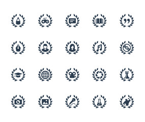 Achievements vector icon set