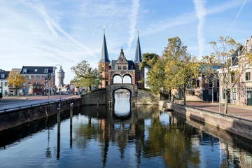 Fototapete Kanal Wassertor in Sneek, Niederlande