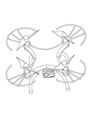 3d quadcopter model on a white