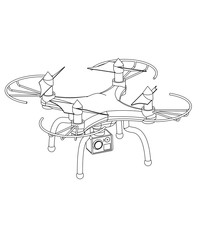 3d quadcopter model on a white