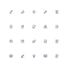 Copywriting vector icon set in outline style