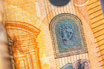 Hologramm auf einem 50 Euro Schein