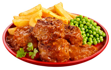 FAGGOTS, CHIPS AND PEAS CUT OUT