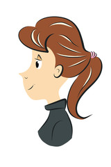 Mädchen im Profil mit Pferdeschwanz