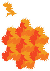 autumn leaves on white background
