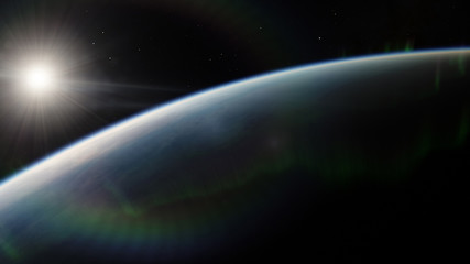 Fototapeta na wymiar Near, low earth orbit blue planet. this image elements furnished by NASA.
