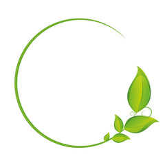 green circle tendril with leaves vector illustration EPS10