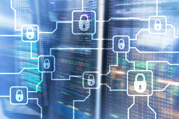 Blochain information encryption. Cyber security, crypto currency.