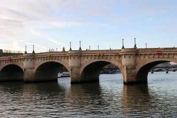 Fototapeta na wymiar View of the Pont Neuf (New Bridge) in Paris.