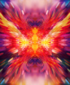 shamanic extatic vision theme with phoenic wings.