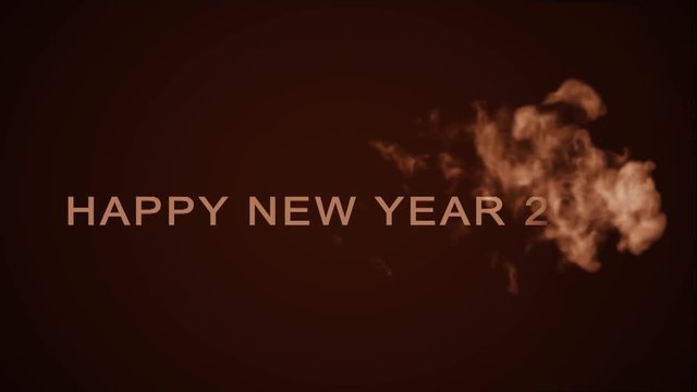 Happy new year 2019 - Lettering is created by animated smoke effect