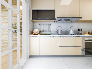 Modern residential building kitchen