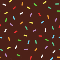 Chocolate glaze with rainbow sprinkles
