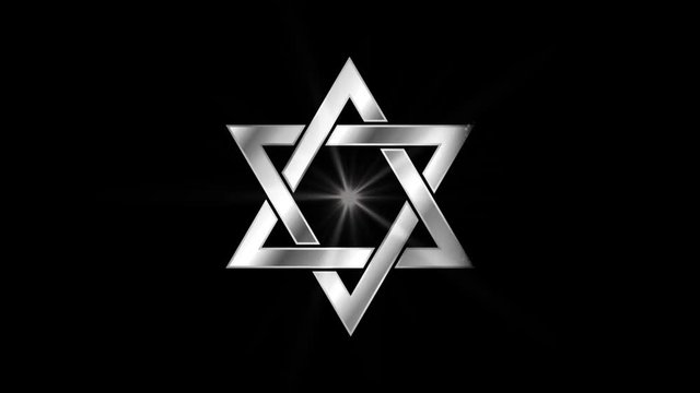 Star of David Religious symbol Particles Animation, Magical Particle Dust Animation of Religious Star of David Sign with Rays.