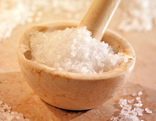 SEA SALT IN PESTLE AND MORTAR